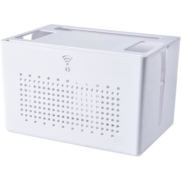 Dobbeltlags Wifi-ruter oppbevaringsboks skrivebord kontakt ledning organizer boks dekoder element skjult finishboks