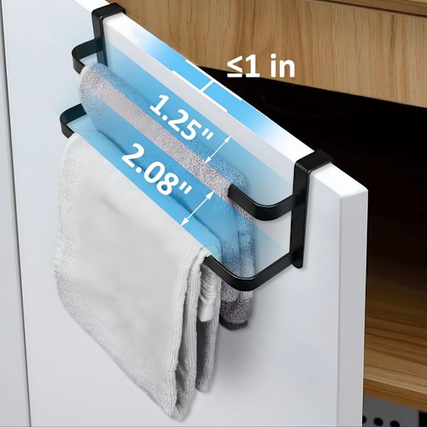 Handdukshängare för köksskåp, dubbel dörr 2pcs