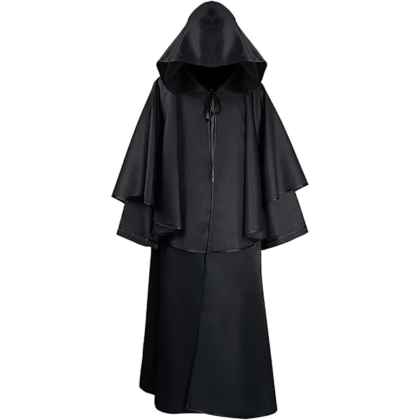 Steampunk kappe til mænd med hætte, middelalderkostume, vampyr, victoriansk langærmet kjole, Halloween-kostume til mænd, plus size dødstøj, karneval