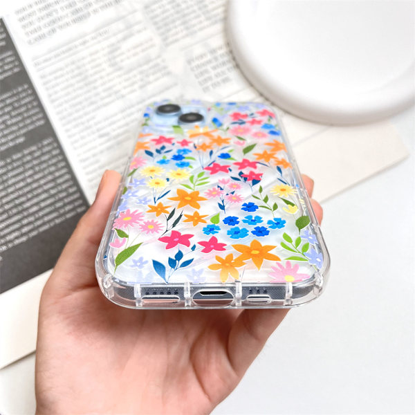 CASETiFY Compact iPhone 16 Pro Max Cover [1,2 m. 2X Militær Standard Drop Beskyttelse/Slank/Letvægt] - Lyse Forårsblomster - Klar Sort