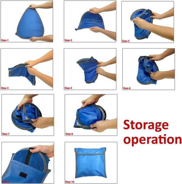 Beach Awning, Automatic Shade Tent with Phone Holder, Blue, 70x50x45cm, for Camping