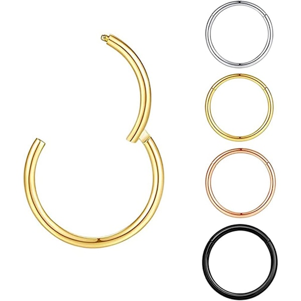 #Sett med 5 neseringer i rustfritt stål 1.0 mm*6 mm 5 farger Kule hull#