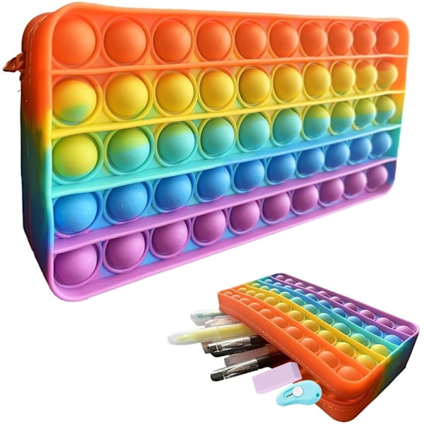 Pennfodral / Pop It Fidget Leksaker - Sensorisk - Pennfodral Multicolor multifärg