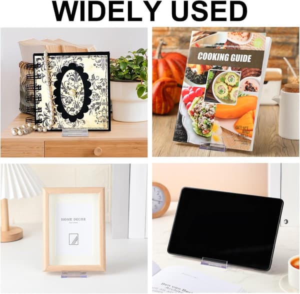 12 Stycken - Tallriksställ - Bokstöd - Transparent Bokstöd - Tallriksdisplayställ - Tallrikshållare