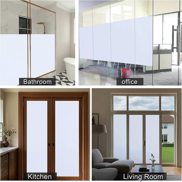 Hvit blendingsvindusfilm 45x200cm Statisk klamring Lysblokkerende for soverom barnerom