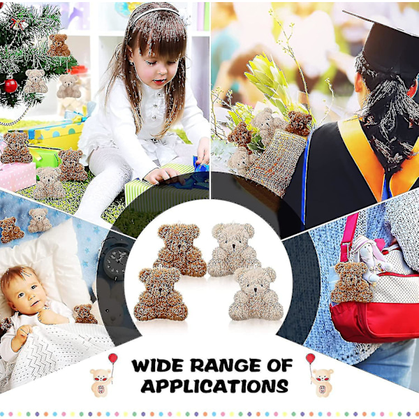 stk Mini Teddybjørn Liten Bjørneunge Bulk 4 Tommer Plysj Leketøy Liten Myk Bjørnedukke Teddybjørn Brun Aprikos For Babyshower Bursdag Graduation