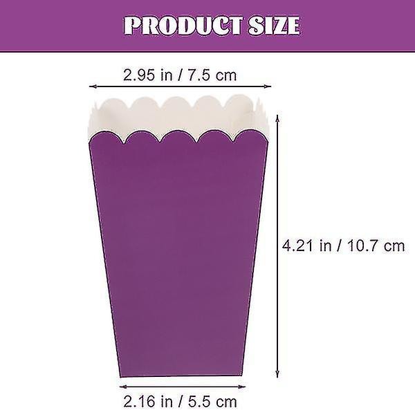 50 kpl Popcorn-rasiat Paperiset popcorn-tuubit Yksinkertaiset rasvatiiviit popcorn-astiat Purple