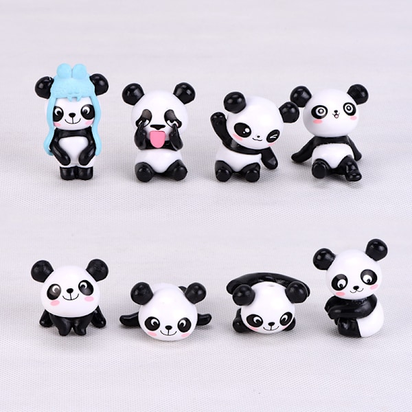 8 søde panda dukker søde panda legetøjsfigurer legetøj mini panda