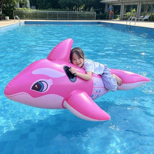 PVC oppustelig sort hval, delfin pool dyreridelegetøj, black [Dimensions]: 193*119*80CM