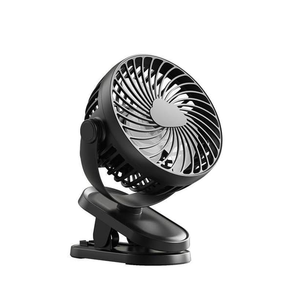 Ventilator med Klemme - Genopladelig Bærbar Ventilator med Batteri black