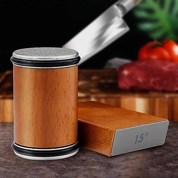 Kitchen Knife Sharpening Set, 15 & 20 Degree Sharpening for Kitchen Knives, Diamond and Ceramic
