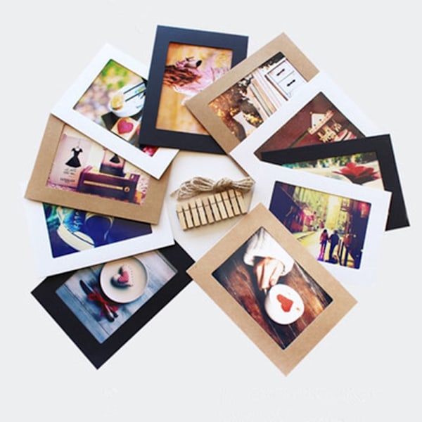 10 stk. Papir Billedrammer Fotoalbum HVID