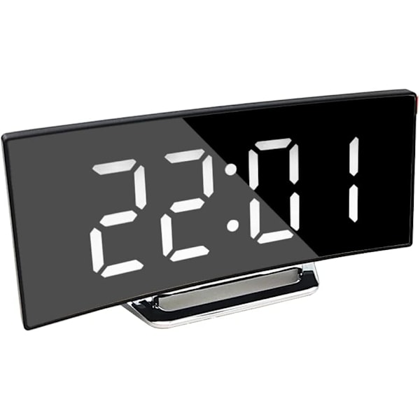 Digital Väckarklocka för Sängbord, LED-Väckarklocka med Display, Nattlampa, USB-Laddningsport, för Sovrum, Vit White