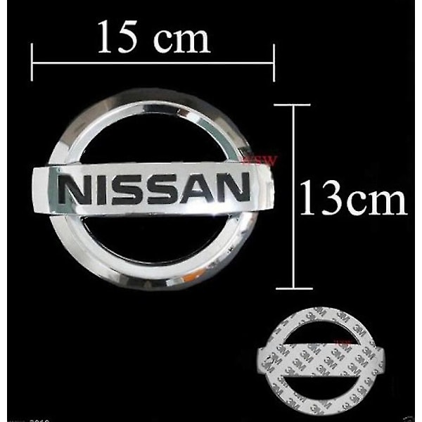 Nissan-merkki kromattu 15cm x 13cm takaluukkuun