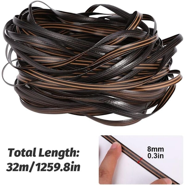 Plastrotting - 32m - Rottingreparationsmaterial - Hög styrka - Reparationssats för uteplatsstolar - Rottingmöbelreparation - Brun{HH}