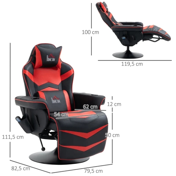 Rootz Gaming Chair - Massagefunktion - Inklusive fotstöd - Tv-st