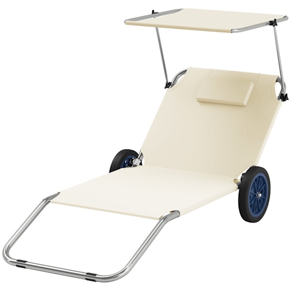 Rootz Sun Lounger Set - Foldbar Garden Lounger - Roll Doll Chair - Justerbart ryggstöd - 62 cm x 148 cm x 85 cm