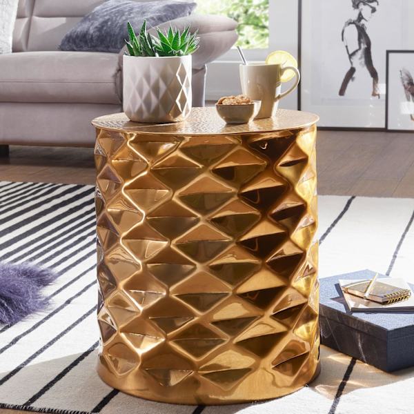 Rootz Sidebord - Sofabord - Guld Sidebord - Aluminium - Guld - Ø 43,5cm