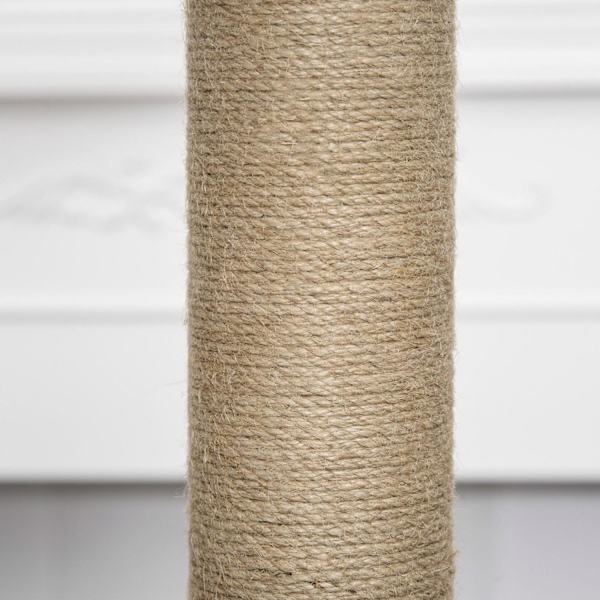 Rootz Cat Tree Kradsestolpe - Grå - Konstrueret træ, jute, plys - 26,38 cm x 15,16 cm x 44,88 cm