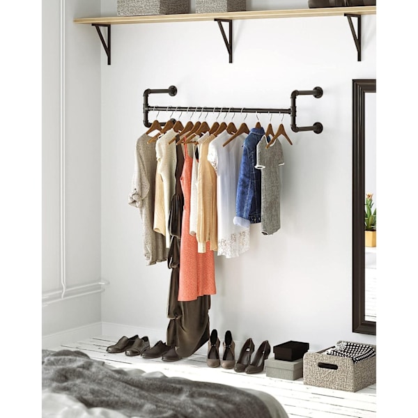 Rootz 2 -bitar väggkläder barer set - hängande skenor - plaggarrangörer - 60 kg lastkapacitet - 110 cm x 30 cm x 29,3 cm