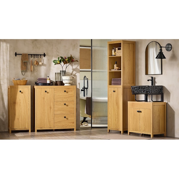 Rootz badeværelsesopbevaringsskab - Skab under vask - Organizer - Justerbar hylde - MDF,E1 - PB,E1 - Vægt 13,8 kg - 60 cm x 60 cm x 35 cm