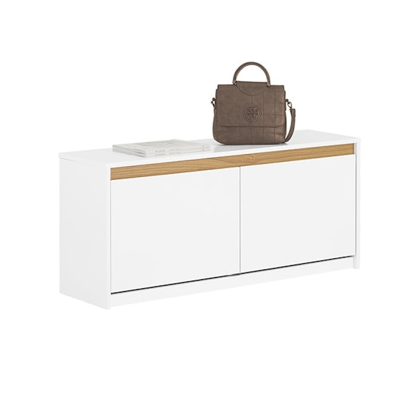 Opbevaring af Rootz skobænk - Skostativ - Entrébænk - MDF-materiale - 104 cm x 47 cm x 30 cm - Organiser sko/tilbehør - Pladsbesparende