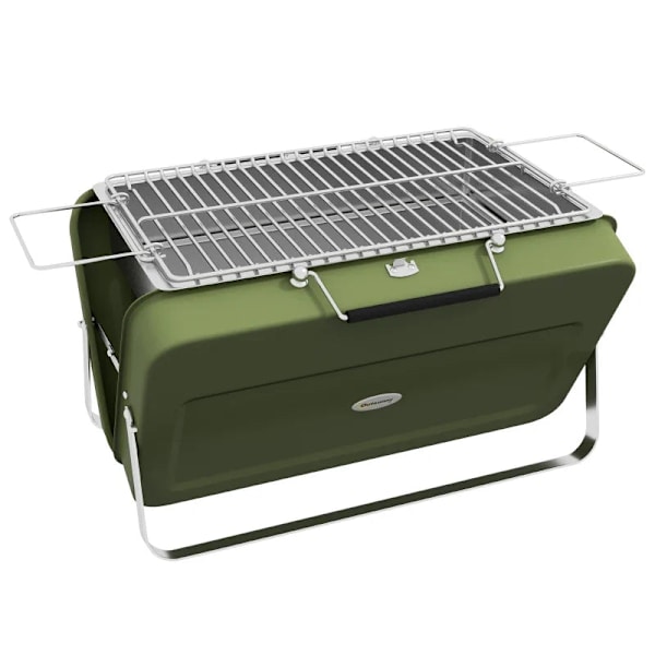 Rootz Kulgrill - Grillstativ - Kulbakke - Askebakke - Metalhus - Metal - Rustfrit stål - Grøn - 47L x 30W x 28H cm