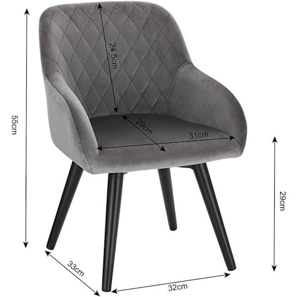 Rootz sæt med 2 børnestole - Børnesæder - Småbørnsstole - Ergonomisk design - Holdbar fløjl - Let at rengøre - 37,5 cm x 55 cm x 38 cm
