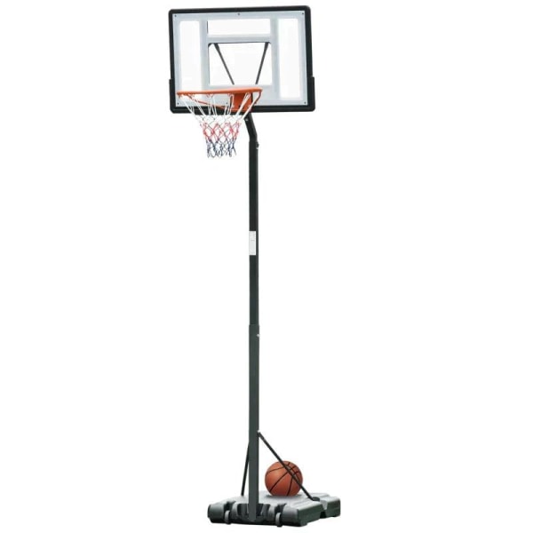 Rootz Mobilt Basketställ - Basketställ - Höjdjusterbart - Stål/plast - Svart - 90 x 165 x 302-352 cm