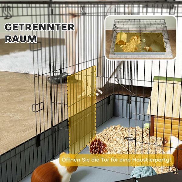 Rootz 2 -i -1 Dwarf Hamster Cage - Small Animal Cage - Kæledyrskabeling - Vandtæt stof - 121 cm x 61 cm x 61 cm