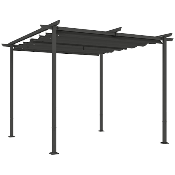 Rootz 3x3m Garden Pergola - Utomhus Gazebo - Infällbar tak - UPF30+ skydd - 300 cm x 300 cm x 227 cm