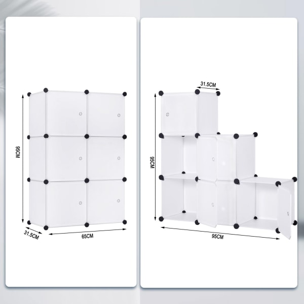 Rootz Garderobe - Skab - Opbevaringsenhed - Tøjorganisering - Reolsystem - Skab - Hvid - 96x30x96cm