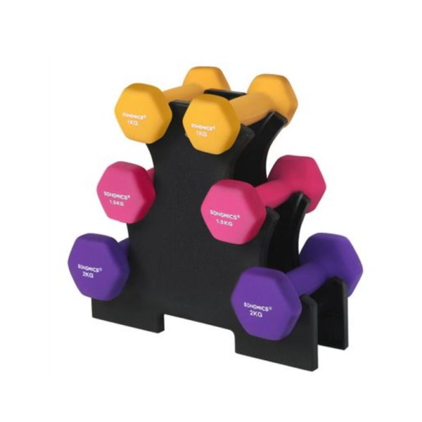 Rootz Halterset - 6 Halters - Hexagon - Håndvægtesæt - 2 x 1 kg - 2 x 1,5 kg - 2 x 2 kg