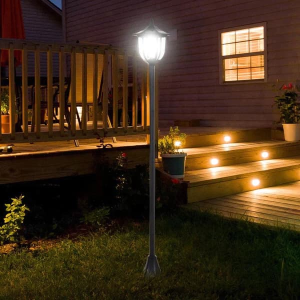 Rootz Garden Light - Solar LED Garden Lantern - Lantern - LED Lamp Post - Plastic - Black