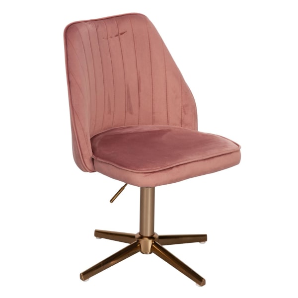 Rootz skrivbordsstol rosa sammetsdesign snurrstol med ryggstöd -