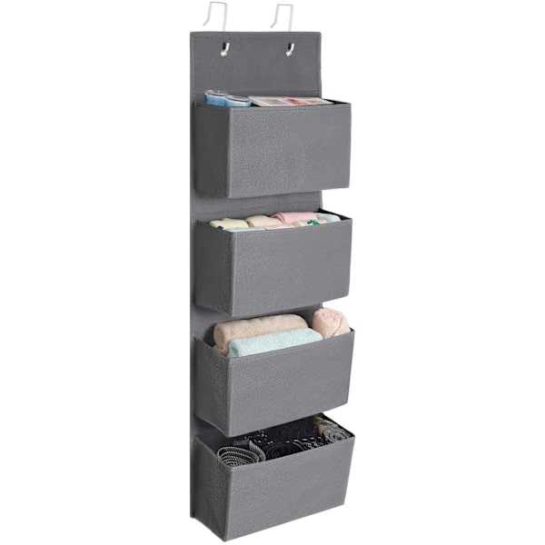 Rootz Door Organizer - Hängande - 4 fack - Förvaringsutrymme - Grå - Plast - Kartong - 33,5 x 12 x 100 cm
