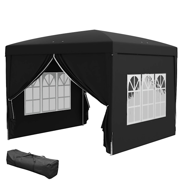 Rootz 3 x 3m Pavilion - Garden Tent - Marquee - UV Protection - 2,95 m x 2,95 m x 2,58m - Ideel til fester og camping