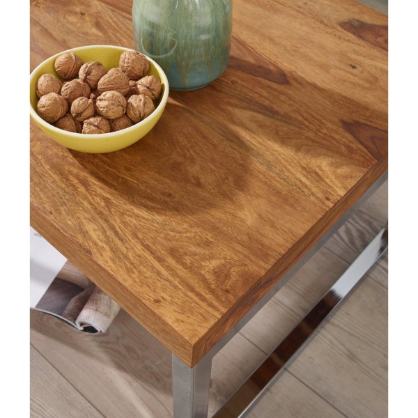 Rootz Sidebord - Massivt træ - - Sofabord - Sofabord - 60 x 60 cm - Brun - Sølv