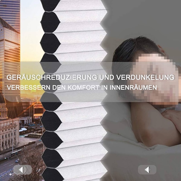 Rootz Dobbelt plisserede Honeycomb Persienner - Privatpersienner - Isolerende skærme - Lyskontrol - Energieffektiv - Børnesikker - 45-120 cm x 130/220