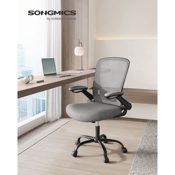 Rootz Ergonomic Dove Grey Kontorsstol - Snurrstol - Justerbar skrivbordsstol - Plast, Skum, Nylon, Stål - Svankstöd - Material som andas - 64cm x 64cm