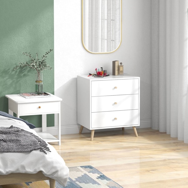 Rootz Scandinavian Chest of skuffer - Opbevaringsskab - Skuffe Unit - Robust MDF & Pine - 60L X 40B x 68H CM