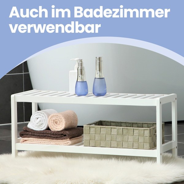 Rootz Bamboo Shoe Shelf - Shoe Organizer - Storage Rack - Ideel til sneakers & Boots - 70 cm x 26 cm x 33 cm