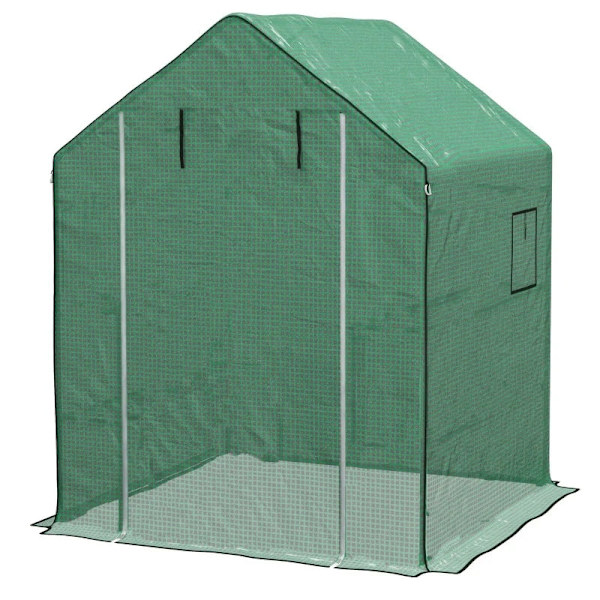 Rootz Drivhus - Cold Frame Drivhus - Film Drivhus - Rulledøre - UV-bestandig - Grøn - 140cm x 143cm x 190cm