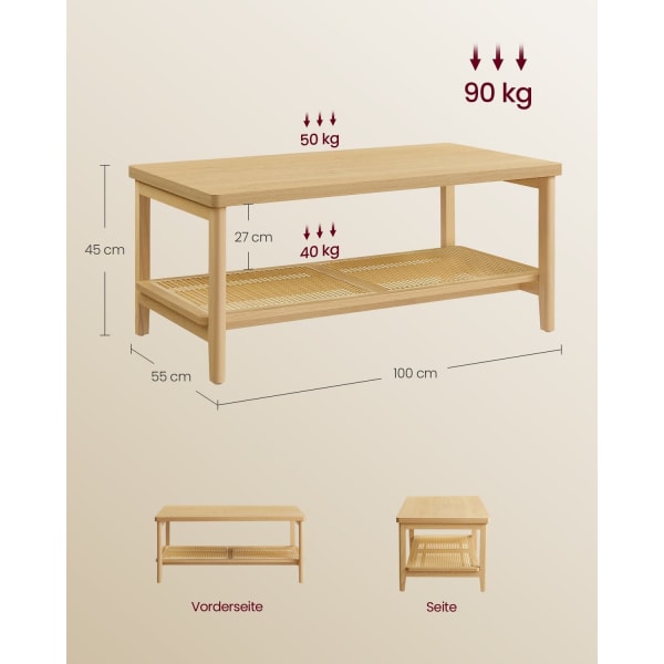 Rootz Oak Beige sohvapöytä - Olohuoneen pöytä - Sivupöytä - MDF