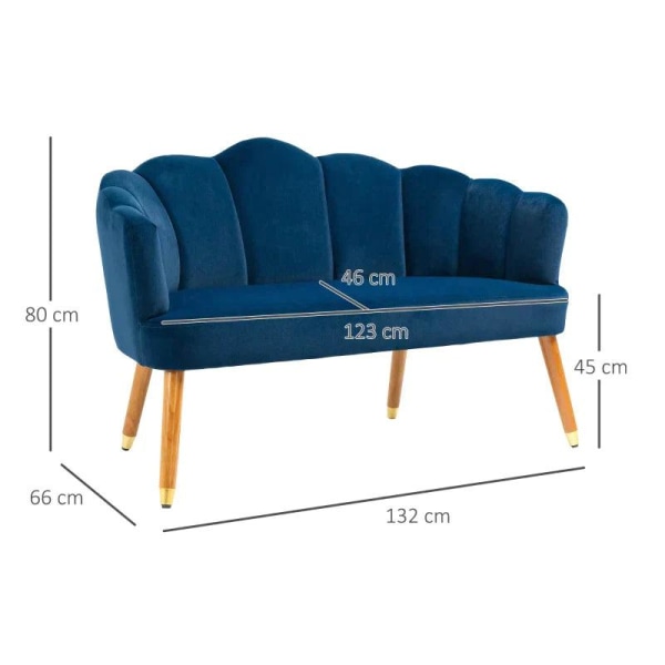 Rootz 2-personers sofa - Retro Design - Træben - Velvet Touch -