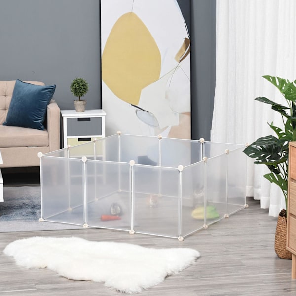 Rootz DIY Pet Playpen - Wit - Metalli, Pp, Hars - 41, 33 cm x 41, 33 cm x 17, 71 cm