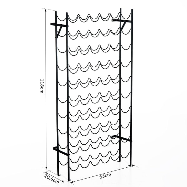 Rootz vinhyldeflaske - sort - metal - 24,8 cm x 8,07 cm x 46,46 cm