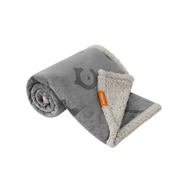 Rootz Vandtæt Hundetæppe - Pet Throw - Sherpa Tæppe - TPU film - Fluffy Sengetæppe - 127 cm x 101 cm - Letvægts gråt tæppe