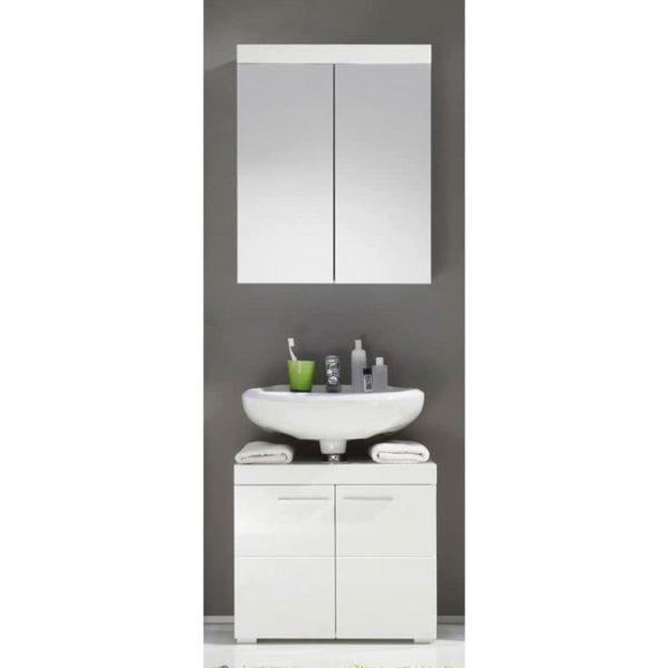 Rootz Badeværelsessæt - Badeværelsesskabe - Højglans - 60 x 190 x 34 cm White