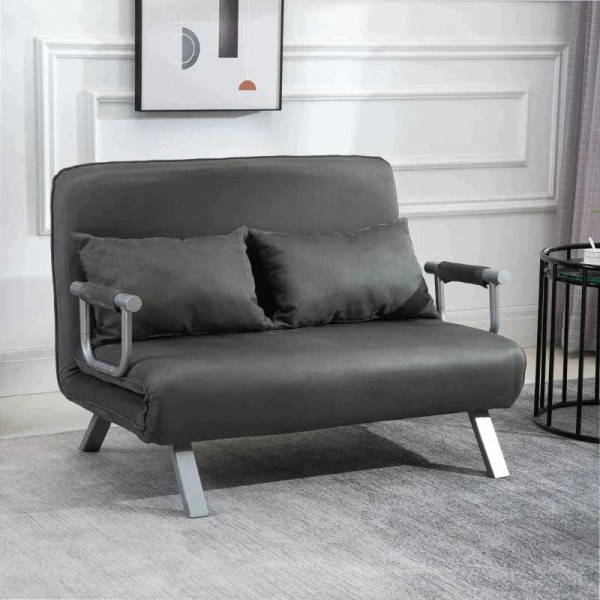 Rootz Sovesofa - Dobbeltsofa - Lænestolsseng - Gæsteseng - Sammenklappelig seng - Grå - 105 x 80 x 78 cm
